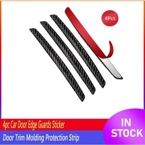 4pc Car Sticker Door Edge Guards Trim Molding Protection Strip Scratch Protector Car Crash Barriers Door Guard Collision