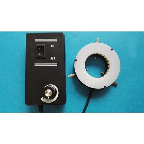 48 LED Stereo Microscope Light Source Adjustable Ring Lamp Light CCD Illuminating w/ Diffusion Plate for Industrial Camera