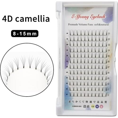 4D Camellia Eyelashes Pre-Made Curling Fan Mink Eyelashes High-Quality Personal Eyelashes 8-15mm Grafted Eyelashes Extension