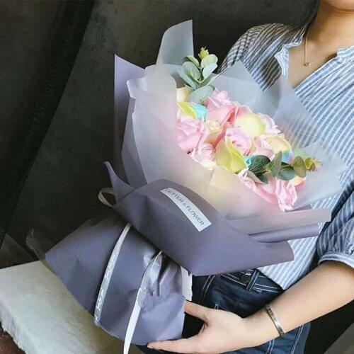 5Pcs Mist Side Flowers Packaging Paper Crafts Scrapbook Decoration Birthday Gift Waterproof Wrapping Origami Florist Supplies