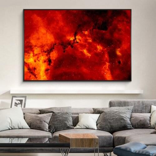 Red Clouds Abstract Oil Painting Orange Wall Picture Living Room Canvas Modern Art Posters and Prints Living Room Home Decor