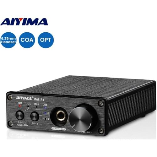 AIYIMA Audio USB Decoder DAC Converter 192KHz Dual ES9038Q2M Decoding Stereo Headphone Amplifier Optical Coaxial Amplifiers