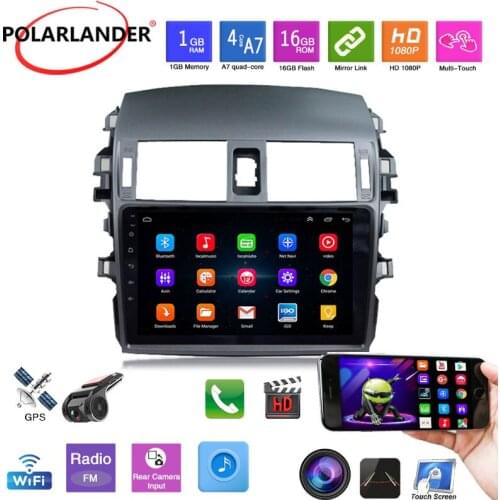 Car Radio 2 Din 9 Inch Android 9.1 1GB+16GB GPS Navigation WIFI USB Touch Screen IOS Bluetooth 5.0 For Toyota Corolla 2009-2013