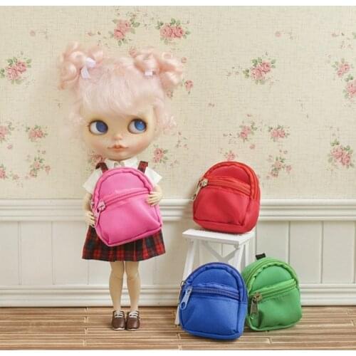 Free shipping 1/6 fashion Doll Knapsack Bag Accessories backpack For blyth doll bag BJD 1/6 doll accessories for barbie Doll