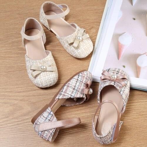 Children Spring Autumn Baby Girl Shoes Kids Cute Pearl Bow Dress Shoes Girls Birthday Party Dance Dress Shoes Mary Janes