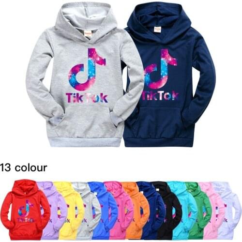 TIK TOK childrens wear casual pocket sweaters hooded tops for boys and girls
