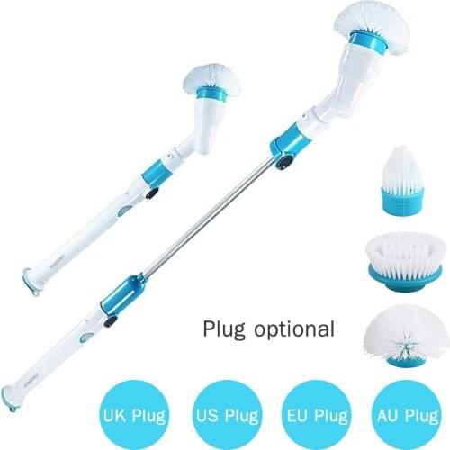 Electric Spin Scrubber Cordless Rechargeable Bathroom Scrubber Cleaning Brush Multi-functional with Replaceable Brush Heads