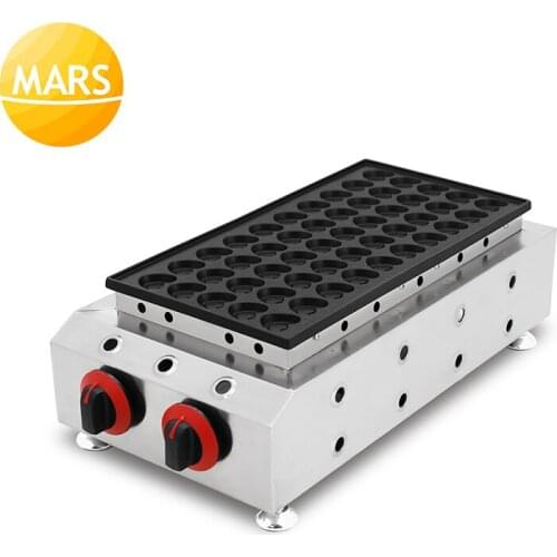 Commercial LPG Gas 50 Holes Poffertjes Grill Dutch Mini Pancake Waffle Maker Baker Machine