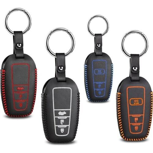 Leather key cover for toyota camry 2018 car key case wallet holder 3 button key holder key Free shipping