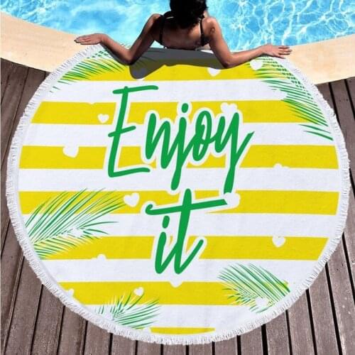 150cm Round Tassel Beach Towel Quick-drying Absorbent Towel Towel Coral Velvet Hawaiian Vacation Beach Towel