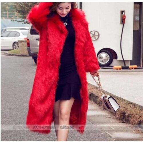 S/6Xl Womens Large Size Casual Imitation Fake Fur Jackets White/Grey/Red Female Winter Autumn Fur Outwears Brand Clothes K833