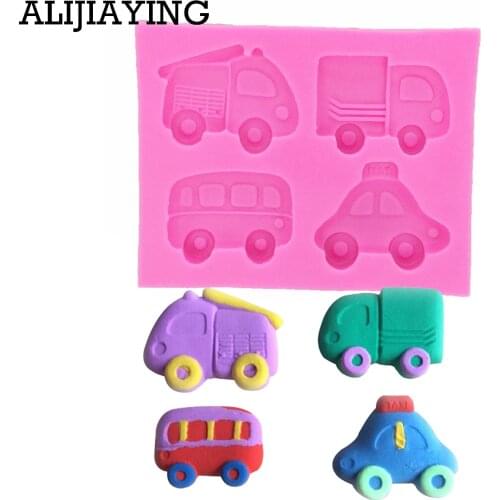 M028 Car/bus/taxi Silicone Mold Fondant Cake Decorating Tools Silicone Soap Mold Silicone Cake Mold