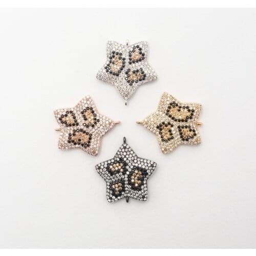 Copper Bottom Zircon Micro-inlaid Five-pointed Star Necklace Earrings Bracelet Connector Jewelry Looking For Making