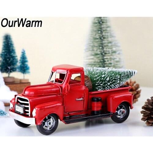 OurWarm Home Miniatures Table decoration Wooden Nutcraker Doll Carousel Metal Red Truck Felt East Rabbit Basket Christmas Tree