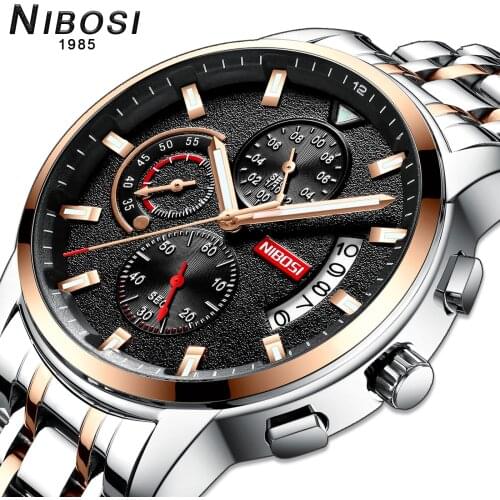 NIBOSI men Quartz watch 2020 New Luxury top brand Blue Causal Business watches mens sport Waterproof Clock Fashion Gift for male