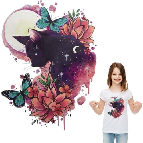Cool Fox Iron-On Transfers Washable Clothes Decoration Print On T-Shirt Diy Accessory New Design Flower Patch Transfers