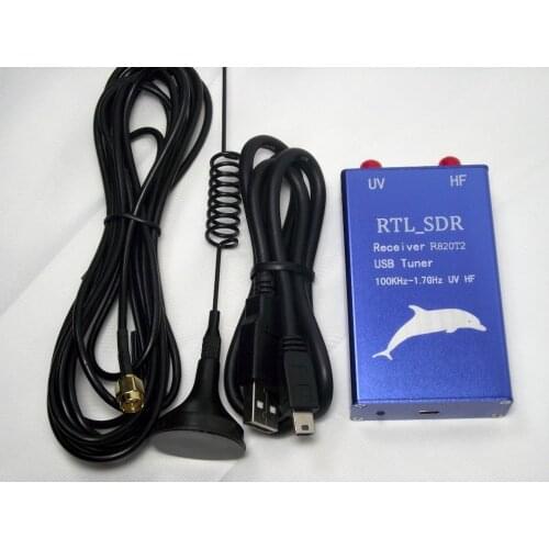 New Version 100KHz-1.7GHz UV HF full band software radio RTL-SDR receiver RTL2832 + R820T2 usb tuner
