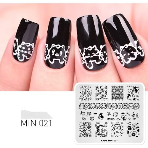 Nail Stamping Plates Cute Cat Fish Pattern Nail Art Stamp Stamping Template Image Plate Stencil Nails Tool