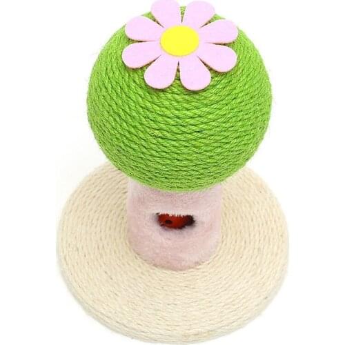 Woven Sisal Cat Scratch Board Cactus Ball Pet Toy Scratching Post Fun Sisal Cat Scratcher Tree with Bell Cat Tower Toys