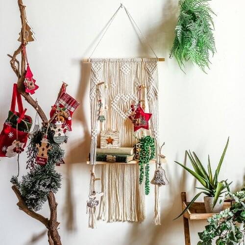 Nordic Handmade Plants Pot Holder Christams Macrame Wall Hanging Tapestry Rack Bedroom Living Room Bohemian Home Wall Decoration