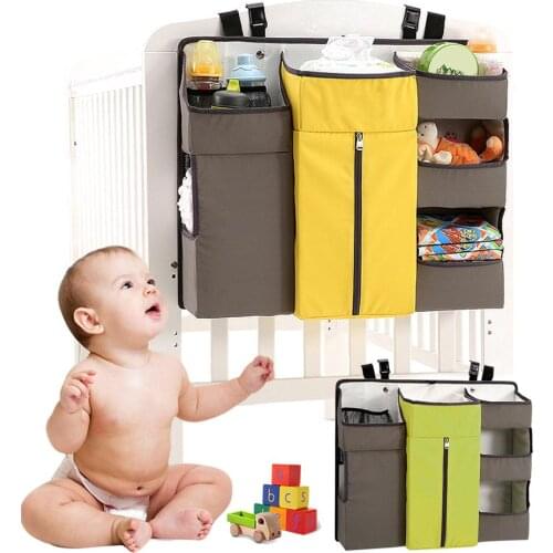 Crib Hanging Bag Urinary Wet Bottle Diaper Storage Bag Large-capacity Home Organizer Baby Bedside Storage Portable Organizer
