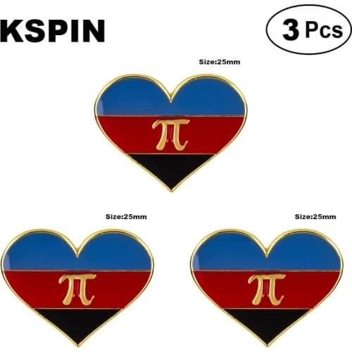 Polyamorous Pride Heart Shape Lapel Pin Brooches Pins Flag badge Brooch Badges
