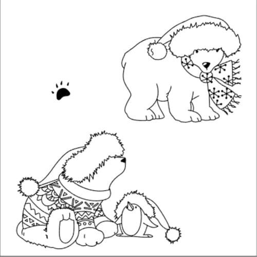 10x10 Two bears New Transparent Clear Rubber Stamp Sheet Cling Scrapbooking Photo Album PaperCard DIY Craft