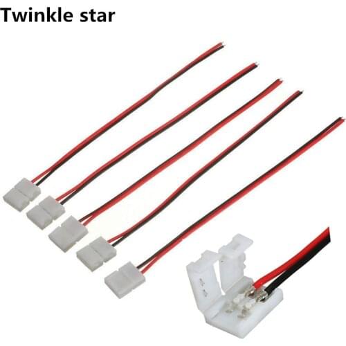 Led strip connector for 5050 5630 5730 3528 2835 led tape 2 pin free welding 8mm 10mm 10 pieces/lot