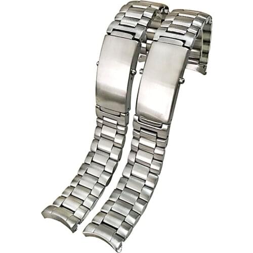 BEAFIRY Watch Band 20mm 22mm arc edge Stainless Steel Wristwatches Strap Watchband Belt for Omega Seamaster for Men Women