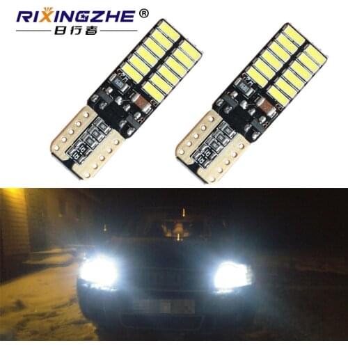RXZ 10pcs W5W LED T10 No Error 4014 24SMD T10 LED For Car Parking Lights Clearance Bulbs Interior Dome Lights 12V White Canbus