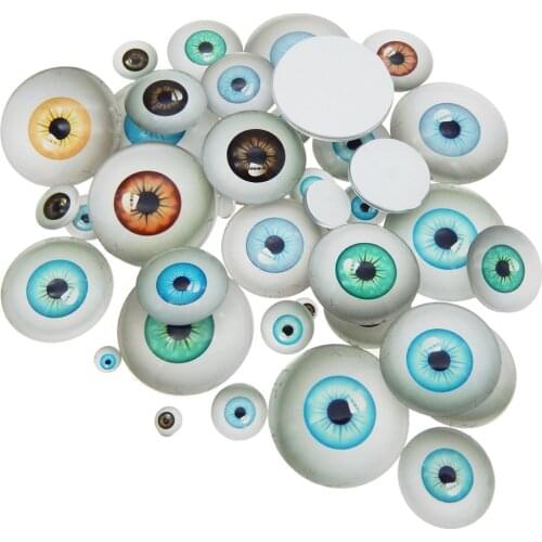 6 8 10 12 15 18 20 25 30MM Lucky Evil Eye Glass Flatback Scrapbooking Dome Cabochons dragon cat animal Eyeballs for Doll DIY