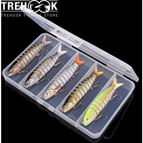 TREHOOK 5pcs 10cm 10g Sinking Lifelike Artificial Bait Kit Fishing Lures Set of Wobblers For Pike Crankbaits Fishing Tackle Lure