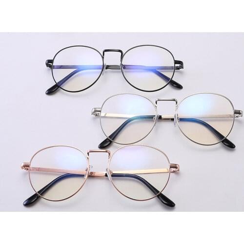 Ultralight Metal Anti Blue Light Glasses Women Men Vintage Round Eyeglasses Eye Protection Blue Ray Blocking Computer Goggles
