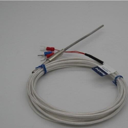 High-quality Stainless Steel Probe Temperature Controller Sensor pt100 Type Thermocouple Tube with 2m Wire Cable 3x50x1m