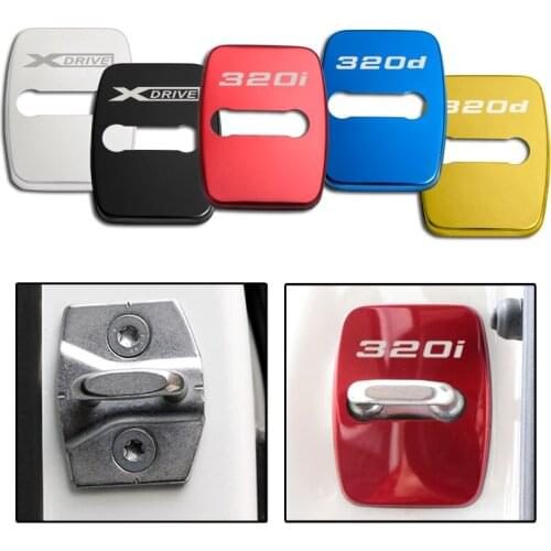 4pcs Car Stainless Steel Door Lock Cover Caps prevent rust Protect For BMW Xdrive 320i 320d X3 X4 M3 M4 M5 Accessories