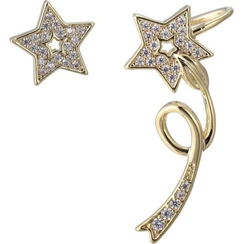 ONYSS Earrings 2021 Trend Luxury CZ Zircon Star Shape Pendants Earrings Fashion Jewelry Piercing Earrings For Women