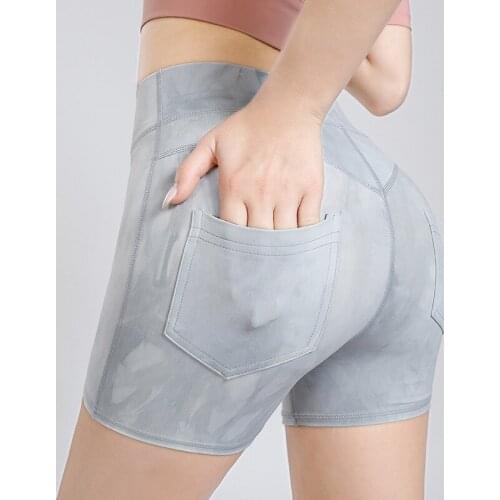 Women Yoga Shorts High Waist Stretchy Tie Dye Soft Compression Scrunch Tights Gym Leggings