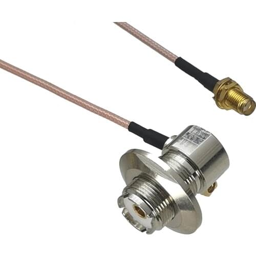 1pcs RG316 SMA Female Bulkhead Jack to UHF SO239 Female Jack Nut Right angle Connector RF Jumper pigtail Cable 6inch~20M