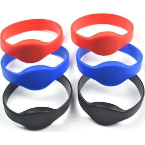 10pcs/lot 13.56Mhz NFC M1 S50 ISO14443A RFID IC Access Control Access Card Waterproof Smart Silicone Wristband Bracelet