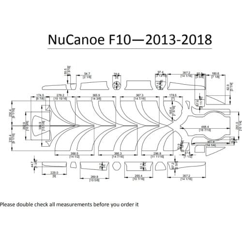 2013-2018 NuCanoe F10 Kayak Boat EVA Decking Mat Pads Kit 1/4"
