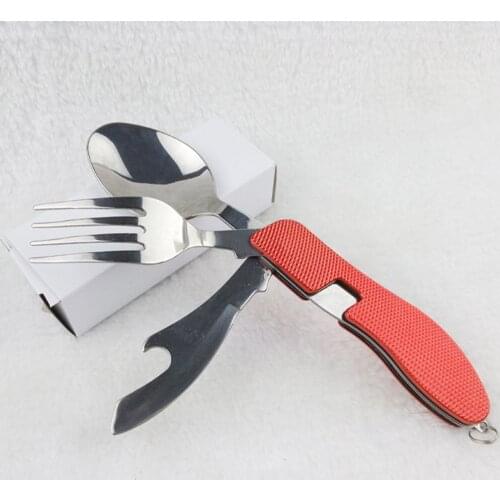 3 in1 Folding Detachable Combined Stainless Steel Tableware Set Knife Fork Spoon Portable Outdoor Camping Kitchen Tableware Tool