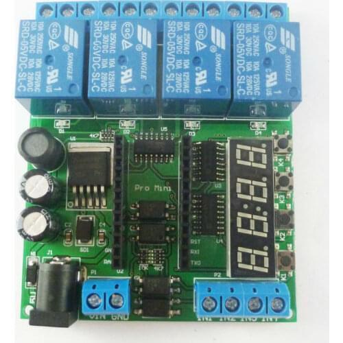 DC 5-24V 4 Channel Pro mini PLC Board Relay Shield Module for Arduino Multifunction Delay Timer Switch Board