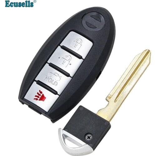 4 buttons Smart Remote Key shell case fob cover for Nissan Altima Maxima Murano with emergency key