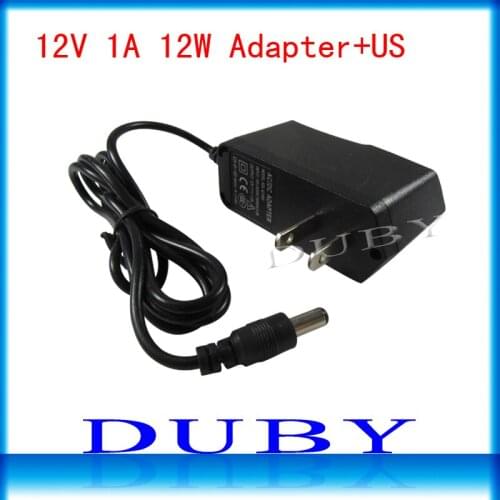 5Pcs/lot 12V1A New AC 100V-240V Converter power Adapter DC 12V 1A 1000mA Power Supply US Plug DC 5.5mm x 2.1mm Free shipping