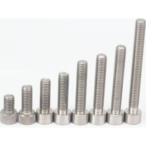 M8 Pitch 1.25mm Length 10mm-120mm TA2 GR2 Titanium Hex Socket Head Cap Screw Bolts Anti Acid Corrosion DIN 912