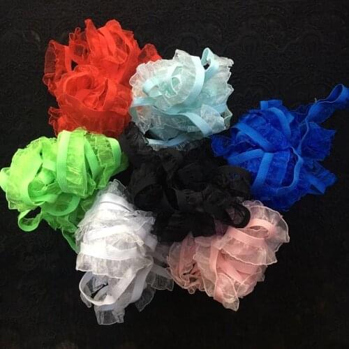 5 Yards Pretty Black White Pink Royal Blue Lace Accessories DIY Elastic Gauze Ruffle Lace Garment Stretch Lace 1.5cm Width