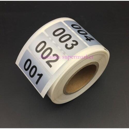5000 labels 1 to 5000 uninterrupted Number Stickers Waterproof black letters