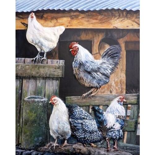 5D Diy Diamond Painting "Animal Chicken" 3D Diamond Mosaic Full Square/round Diamond Embroidery Christmas home decoration TY848