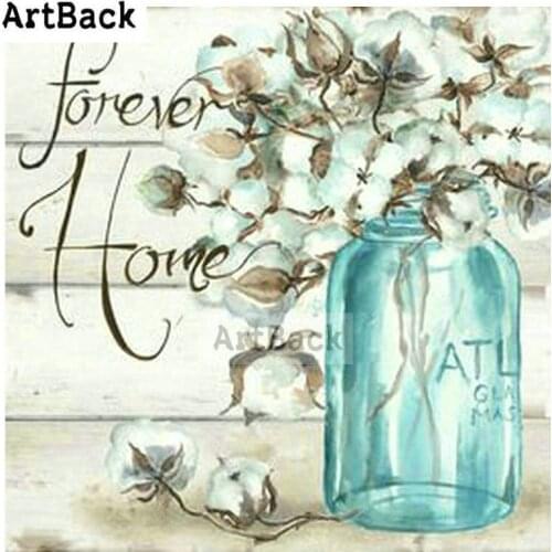 New 5d diy diamond painting bottle flower cross stitch full square / round drill 3d diamond mosaic stick drill embroidery kit