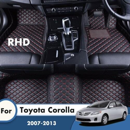 RHD Car Floor Mats For Toyota Corolla X 10th E140 E150 2013 2012 2011 2010 2009 2008 2007 Carpets Rugs Auto Accessories Interior